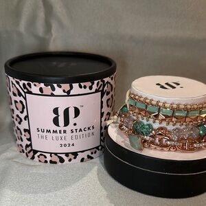 BP Bracelet Set - Green and Rose Gold